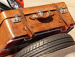luggage, travel, spare wheel