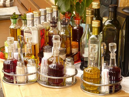 Salt, Pepper, Vinegar, Oil, Salt Shaker