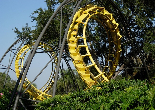 Achtbaan, Rijden, Florida, Kermis, Actie
