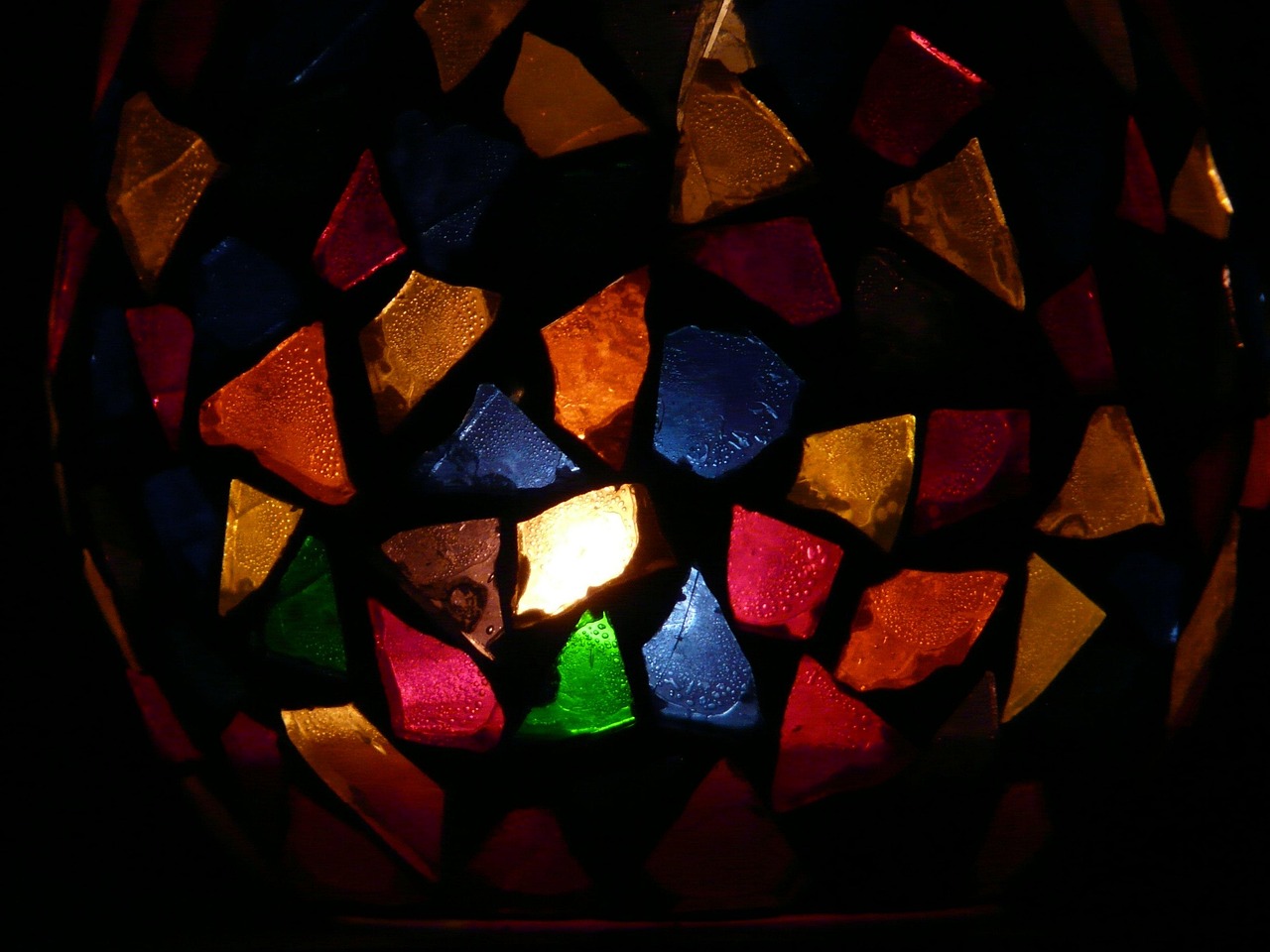 Windlicht Glas Bunt