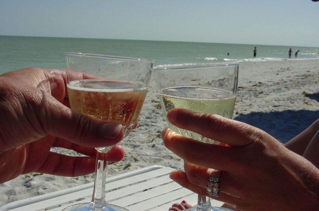 Champagne poured for the toast
