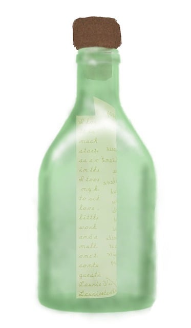 Free message bottle note illustration
