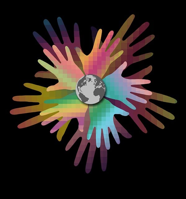 Free hands world earth illustration