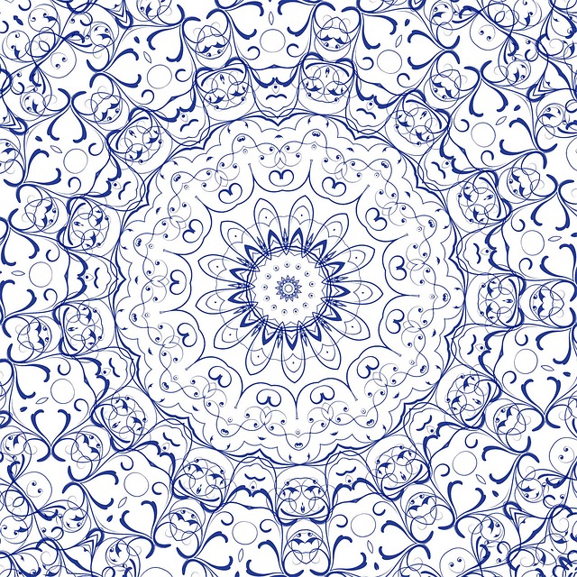 Free blue lace feminine illustration