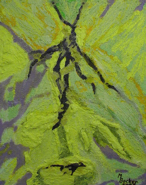 Free fossils leaves painting illustration