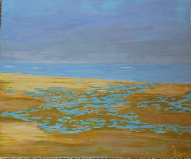 Strand, Hav, Sand, Natur, Vand, Maleri