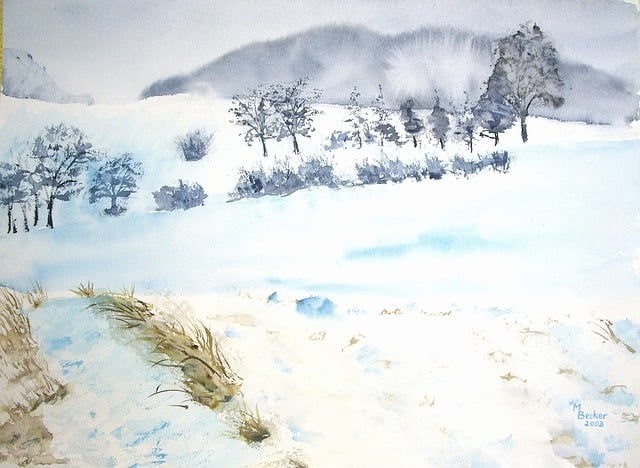 Free winter snow landscape illustration