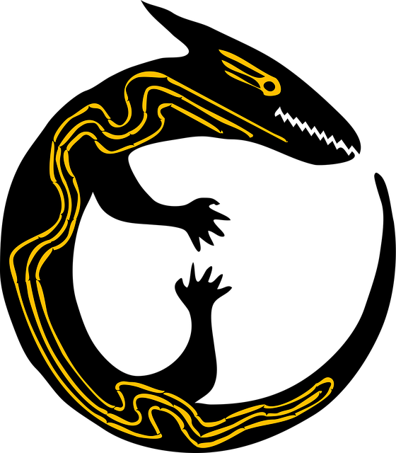 Free lizard reptile round vector