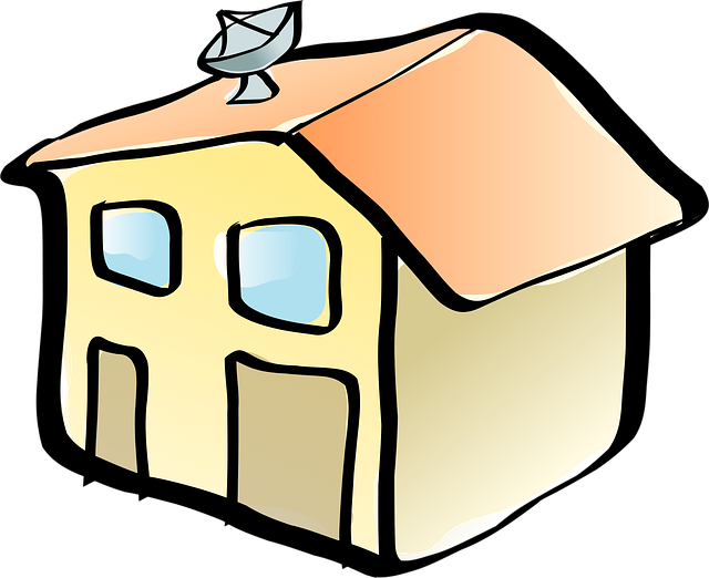 Free house satellite dish residential illustration