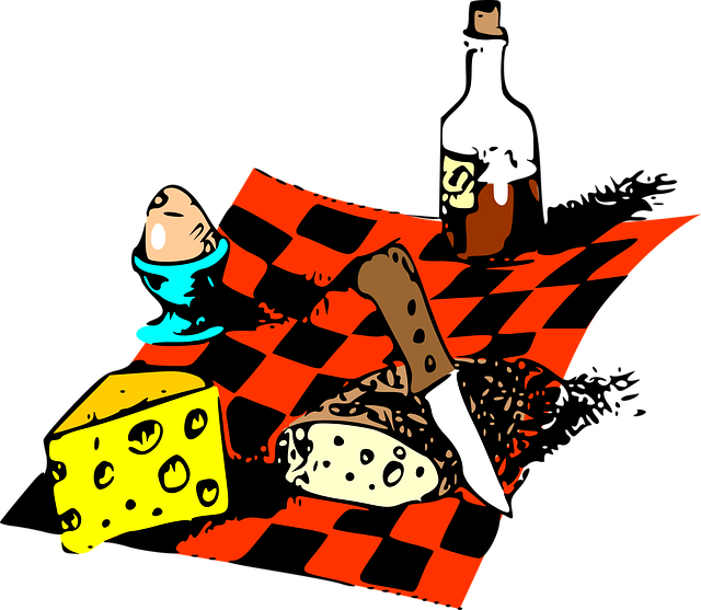 Lebensmittel, Picknick, Käse, Baguette