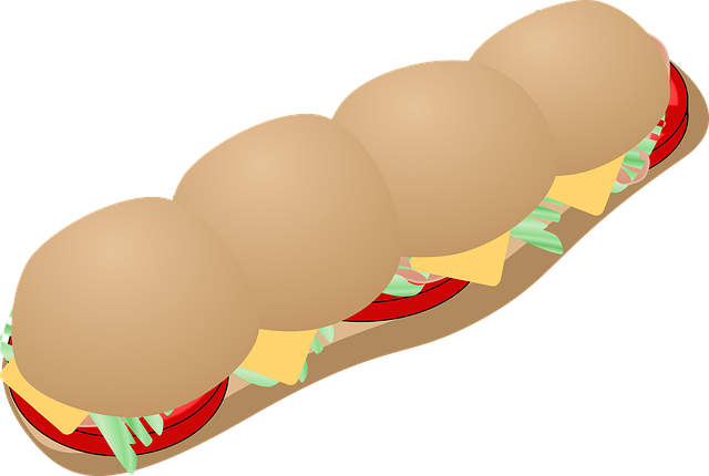 Free sub sandwich meal vector