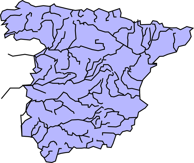 Free spain geography rivers vector