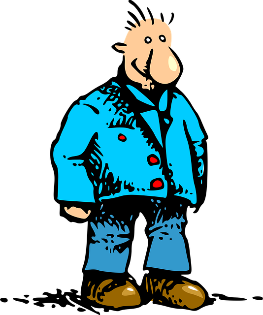 Free standing man blue vector