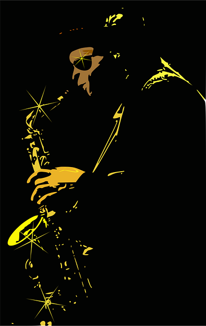 Free jazz player sax vector
