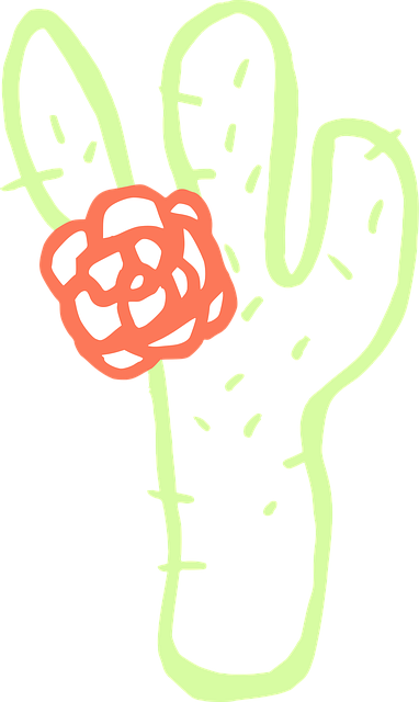 Free cactus flower plants vector