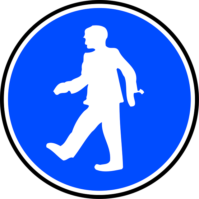 Free man walking caution vector
