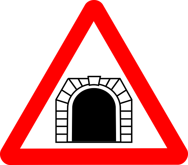 Free sign tunnel road vector
