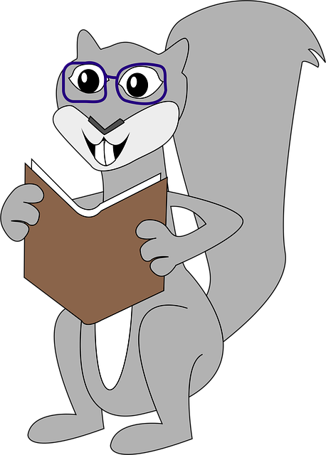 Free squirrel book cute vector