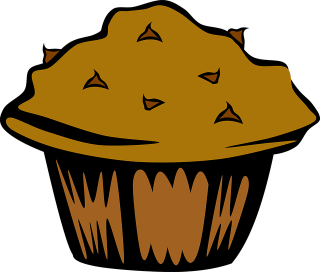 Free muffin chocolate chip vector