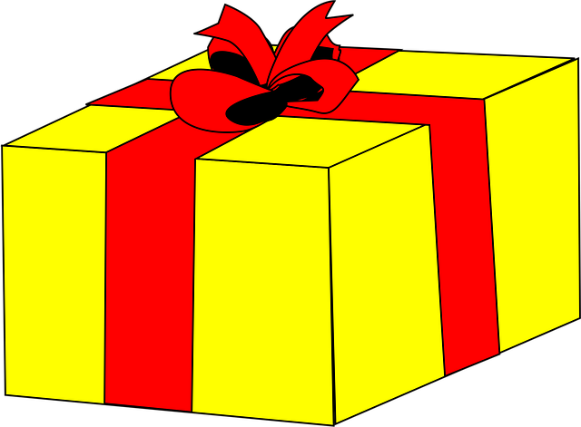 Free gift box yellow vector