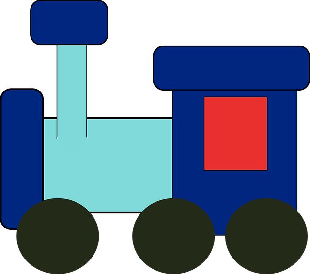 Free toy train blue vector