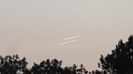 airplane, sunset, sky