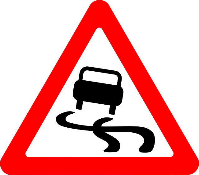 Free roadsigns slippery cars vector