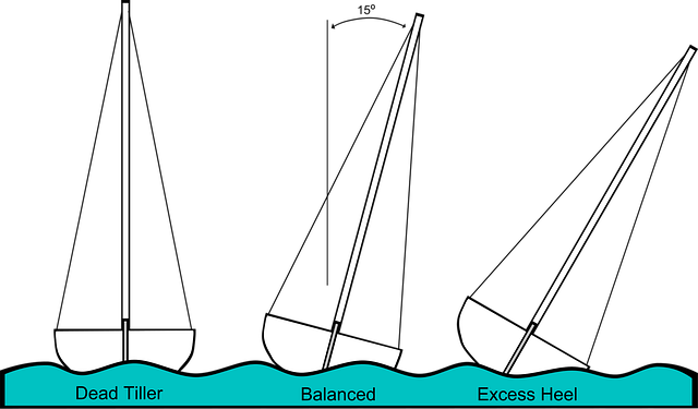 Free sailing heeling diagram vector