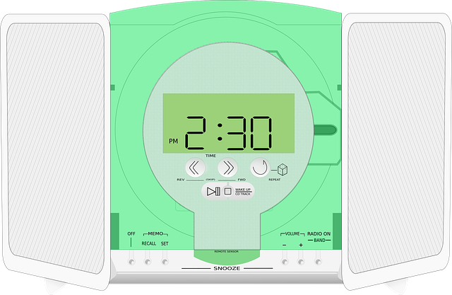 Free radio player clock vector