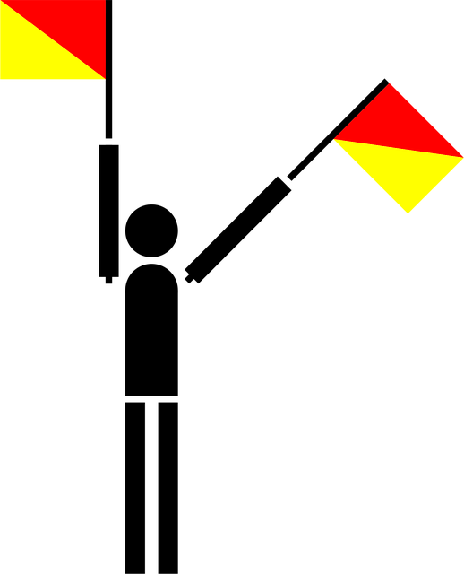 Free semaphore flag naval vector