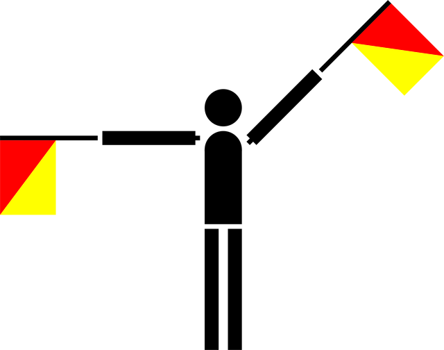 Free semaphore flag naval vector
