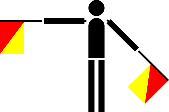 Free semaphore flag naval vector