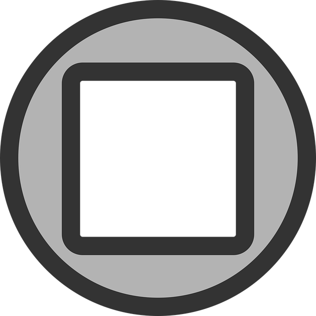 Free stop button square illustration