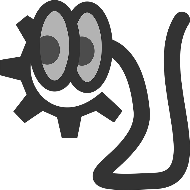 Free half gear cogwheel eyeballs vector
