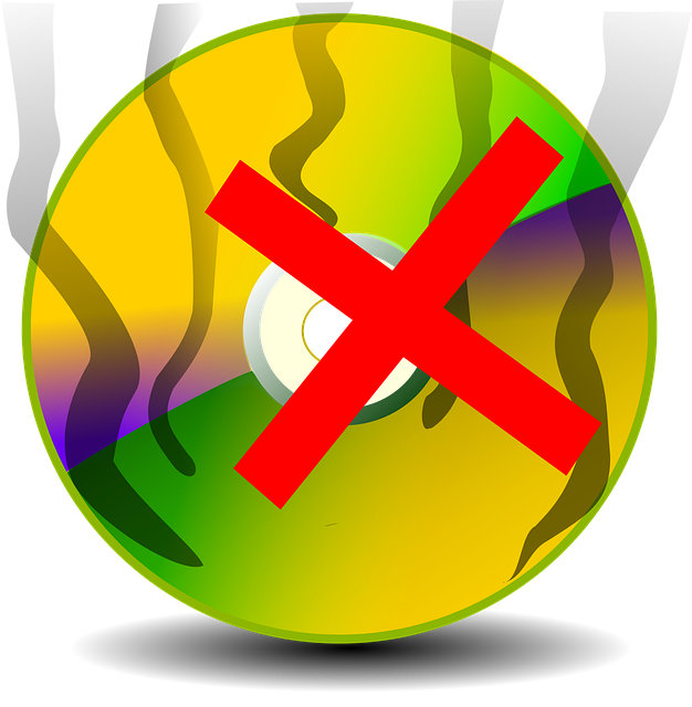 Free burn a disc canelled disc damaged disc vector