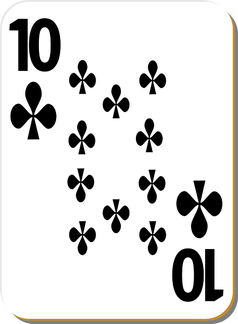 Free playing card ten clubs vector