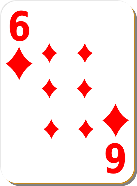 Free playing card six diamonds vector