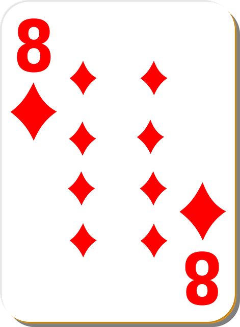Free playing card eight diamonds illustration