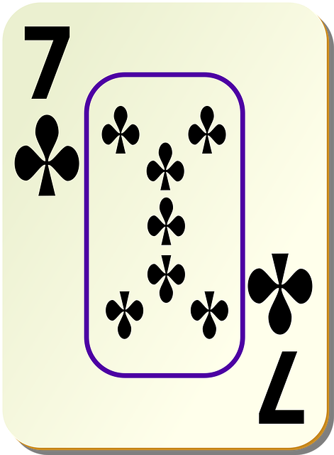 Free clubs playing cards seven vector
