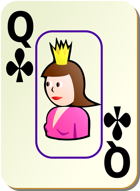 Free clubs queen card vector