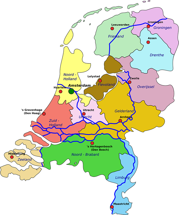 Holland Kort Geografi Gratis Vektor Grafik P Pixabay