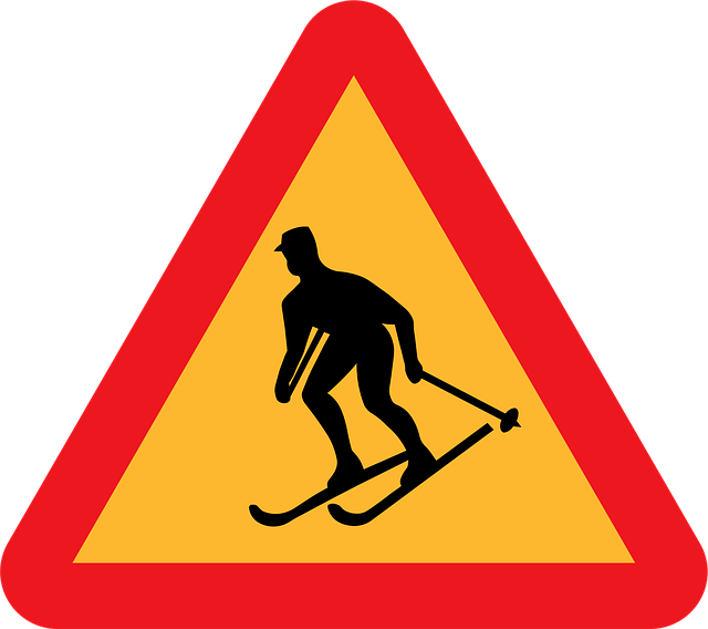 Free ski signs symbols vector