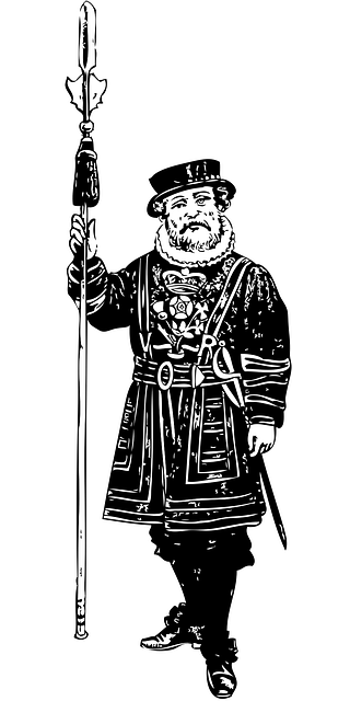 Free yeoman of the guard beefeater british vector