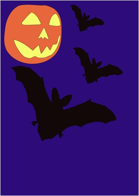 Free halloween bats night vector