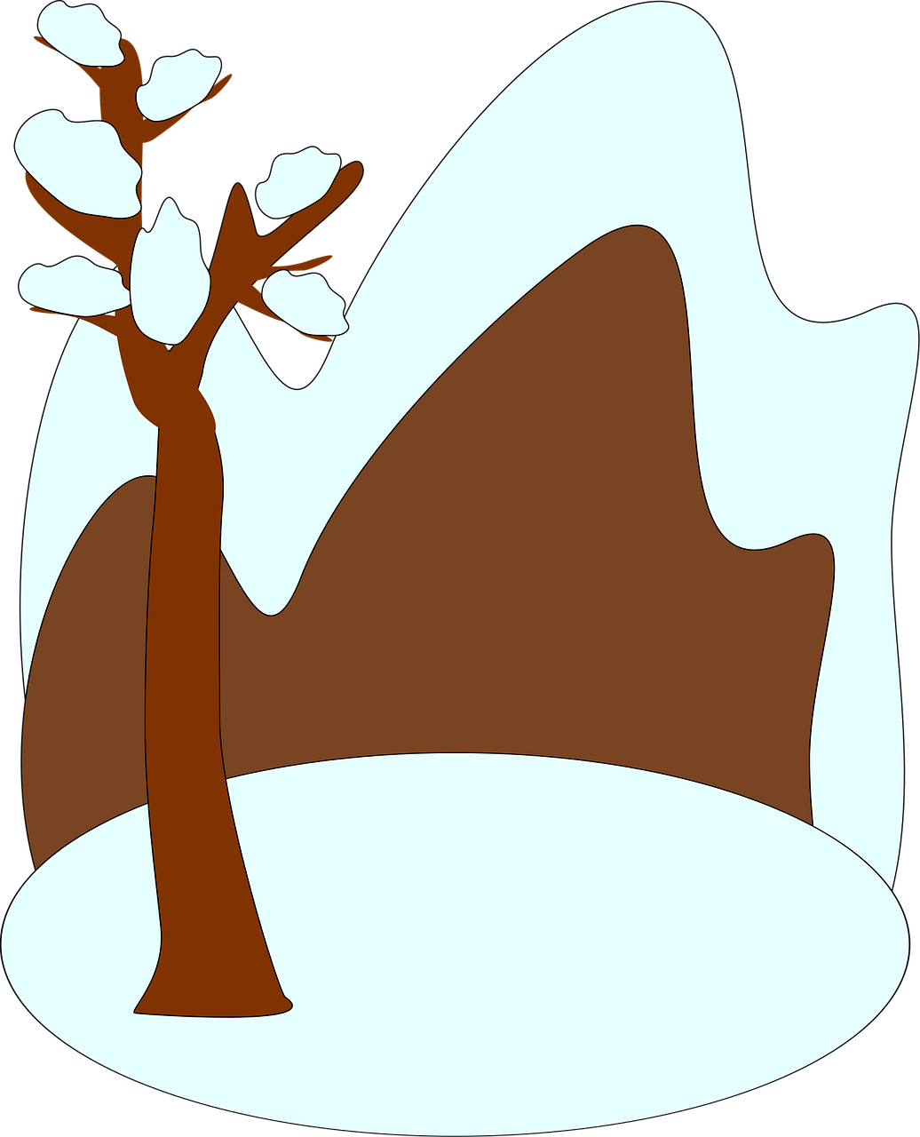 Free mountain tree winter vector