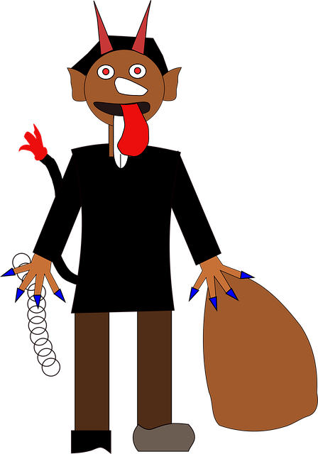 Free devil satan haloween costume illustration