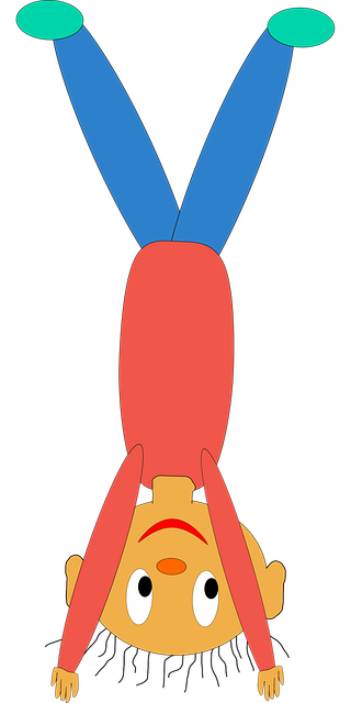 Free handstand playing exercising vector