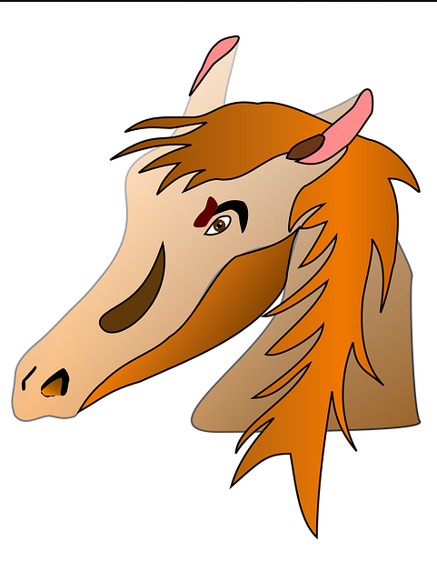 Free horse head hair vector