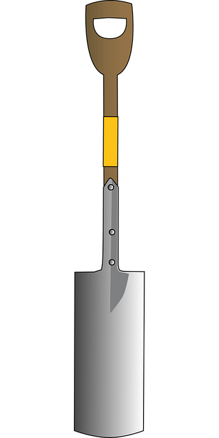 Free shovel tool arched vector