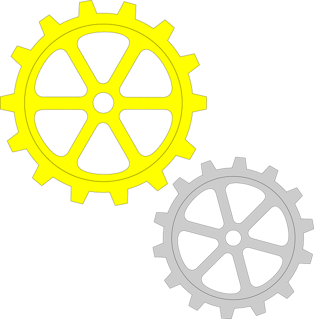 Free gears yellow gray vector